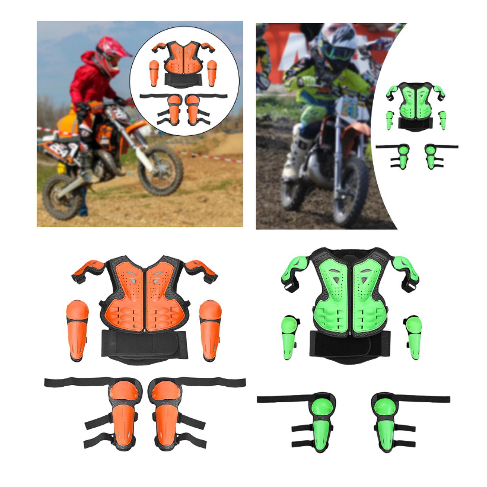 Chest Protector Armor - Kinder-Motorrad-Motocross-Ausrüstungsset, Schutzweste, Brust-, Rücken- und Wirbelsäulenprotektor