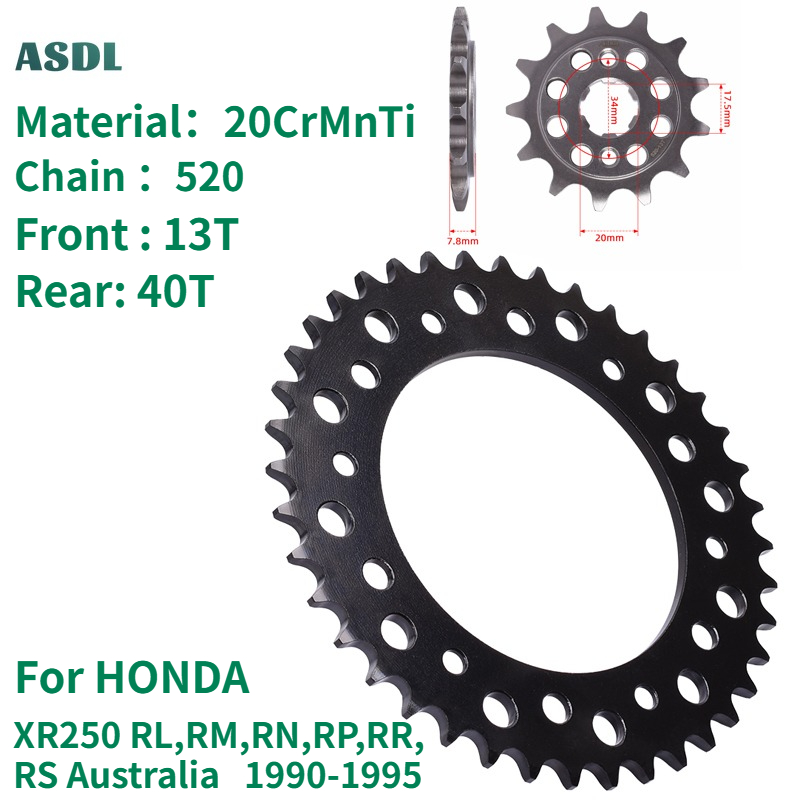 520 13T 40T Motorrad Vorder- u – Motorcycle Gear In Australia Bewertung und Preis